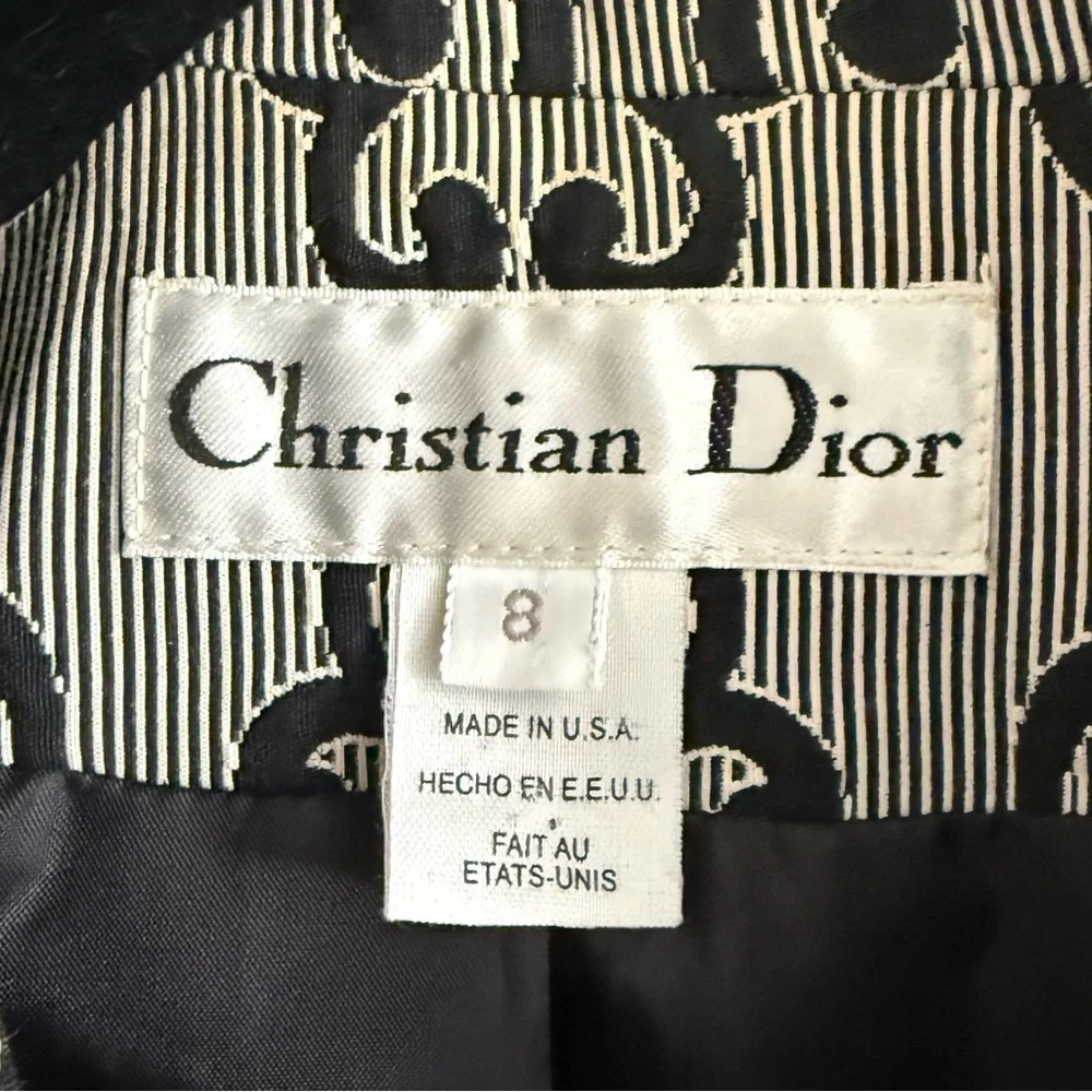 Dior Gray Black Patterned Blazer Jacket